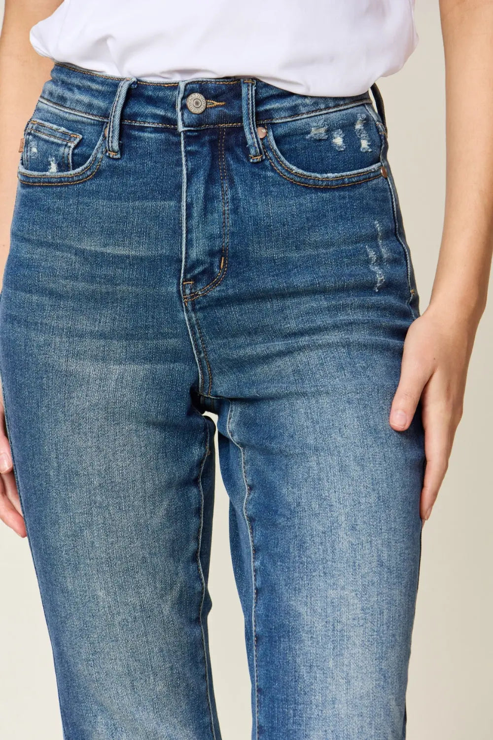 Judy Blue Full Size Tummy Control High Waist Slim Jeans - Kittybear Krafts
