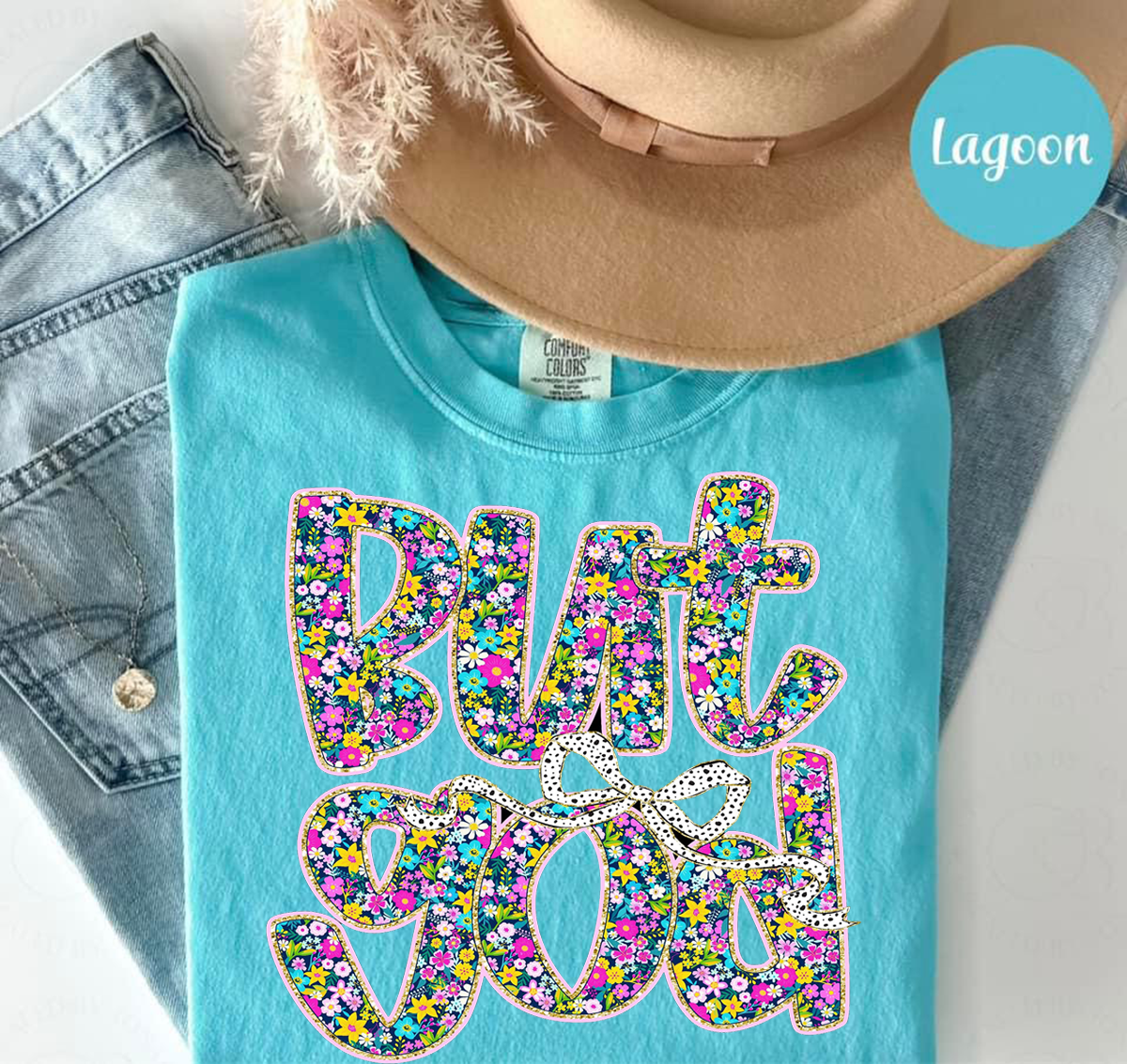 But God Floral Graphic T-Shirt Kittybear Krafts