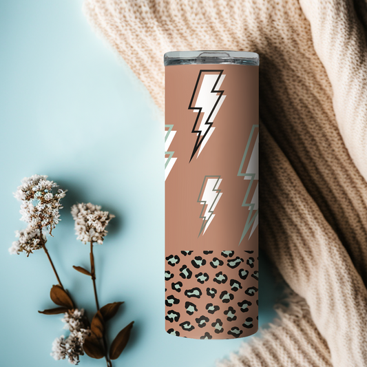 Leopard Lightning Stainless Steel Tumbler Tea Shirt Shoppe