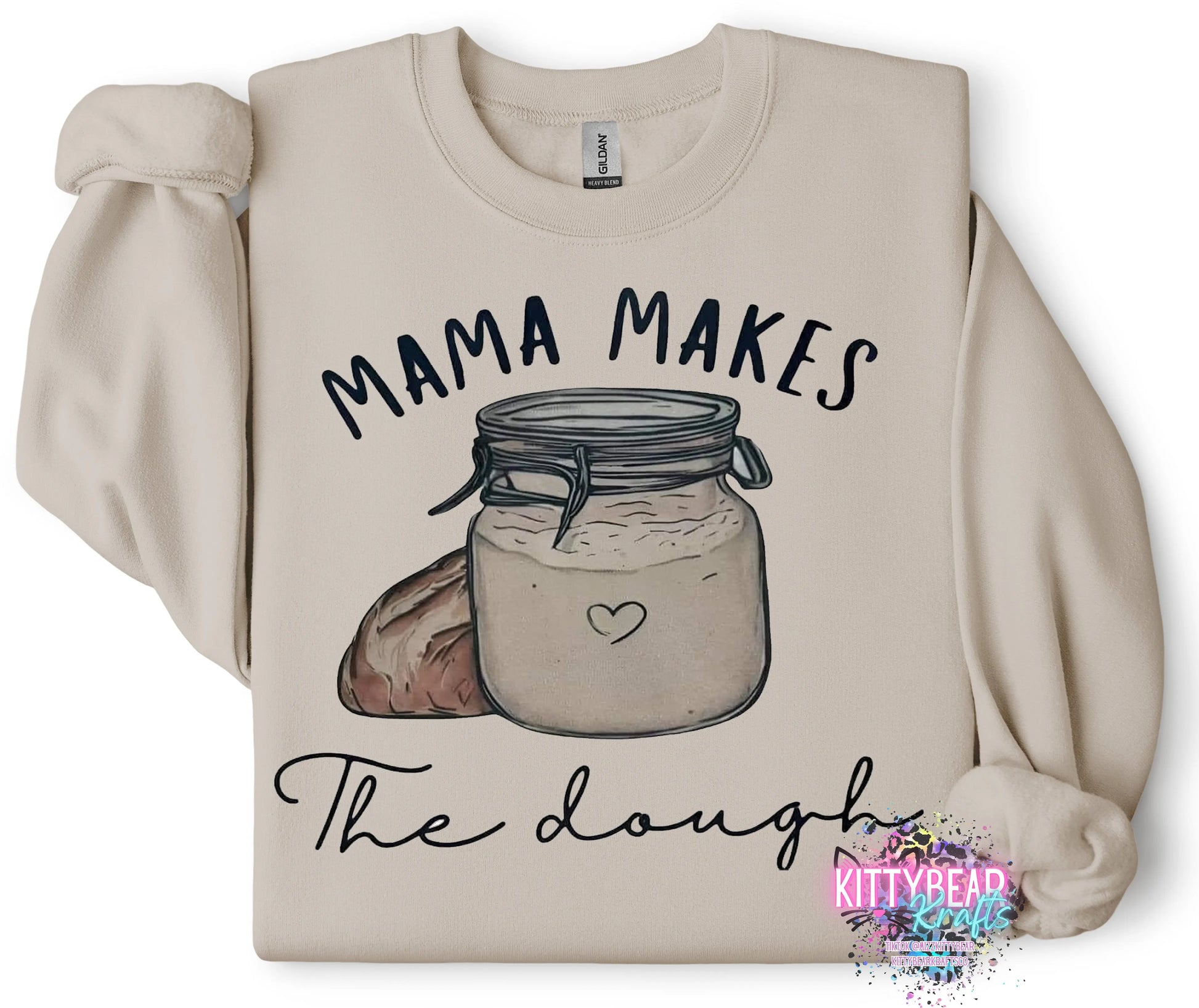 Mama Makes the Dough Graphic Crewneck Sweatshirt - Kittybear Krafts