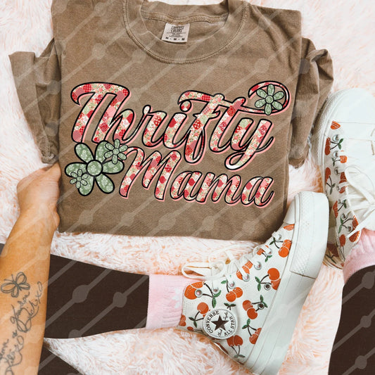 Thrifty Mama Faux Quilt Graphic T-Shirt Gunpowder and Lace Boutique Nac