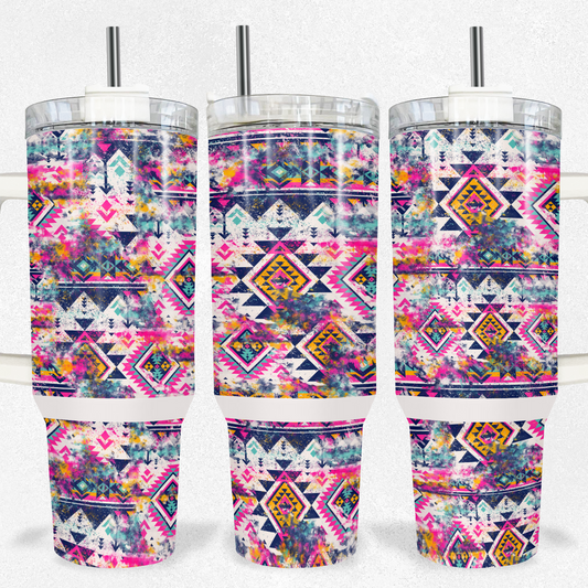 Grunge Aztec Tumbler 40oz Tea-Shirt Shoppe