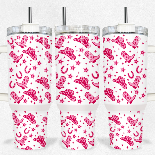Pink Cowgirl Tumbler 40oz Tea-Shirt Shoppe