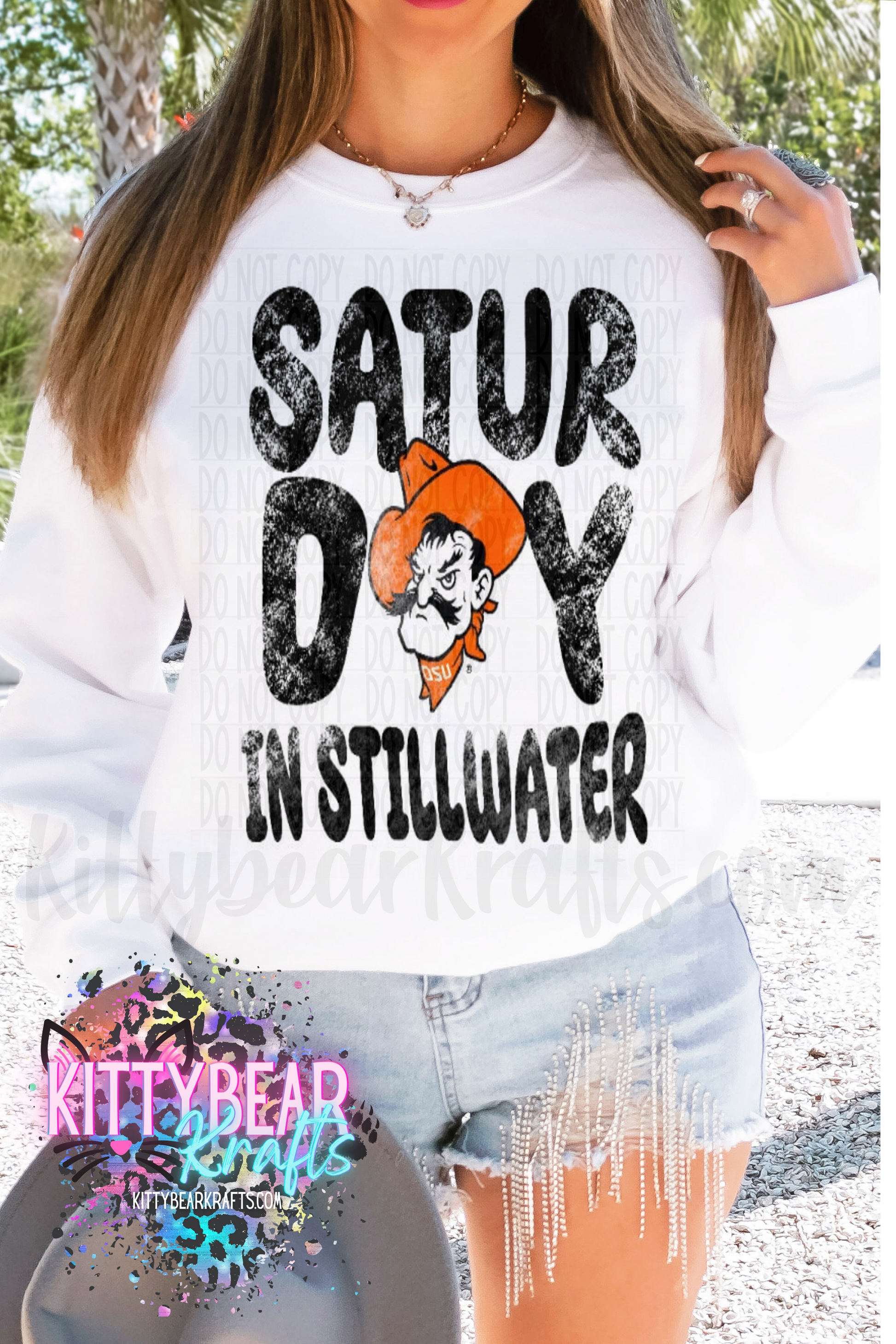 Saturday In Stillwater Oklahoma Football Crewneck Sweat shirt - Kittybear Krafts