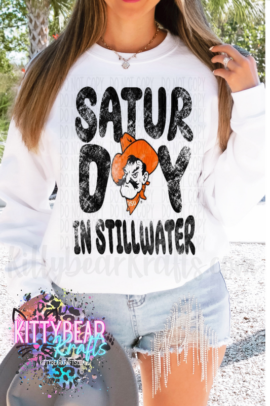 Saturday In Stillwater Oklahoma Football Crewneck Sweat shirt - Kittybear Krafts