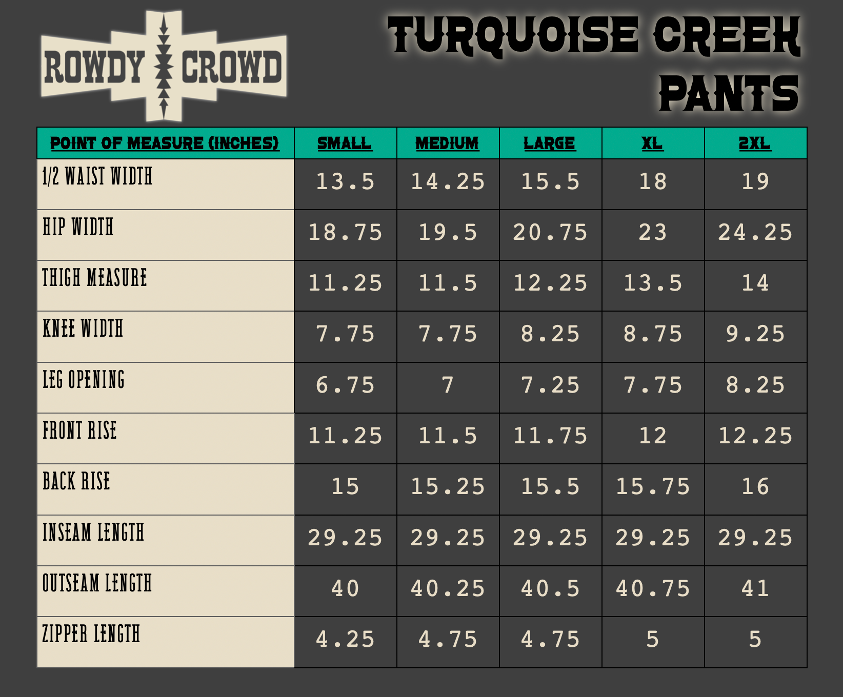Turquoise Creek Western Style Pants Rowdy Crowd Clothing