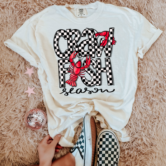 Checker Crawfish Season Graphic T-Shirt Gunpowder and Lace Boutique Nac