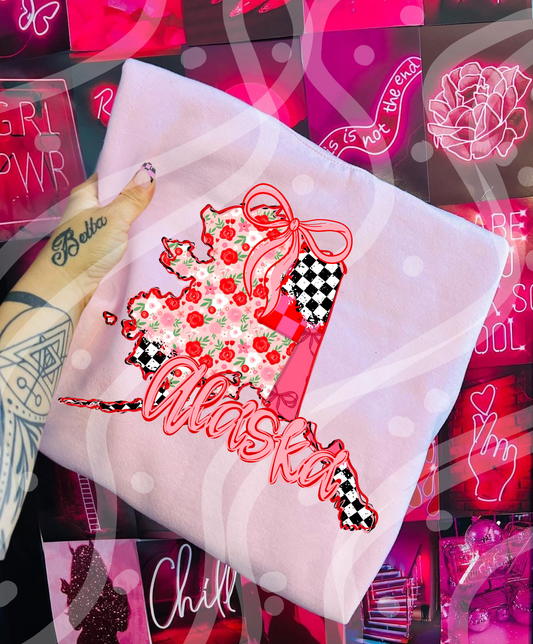 Alaska Patchwork Graphic T-Shirt Gunpowder and Lace Boutique Nac