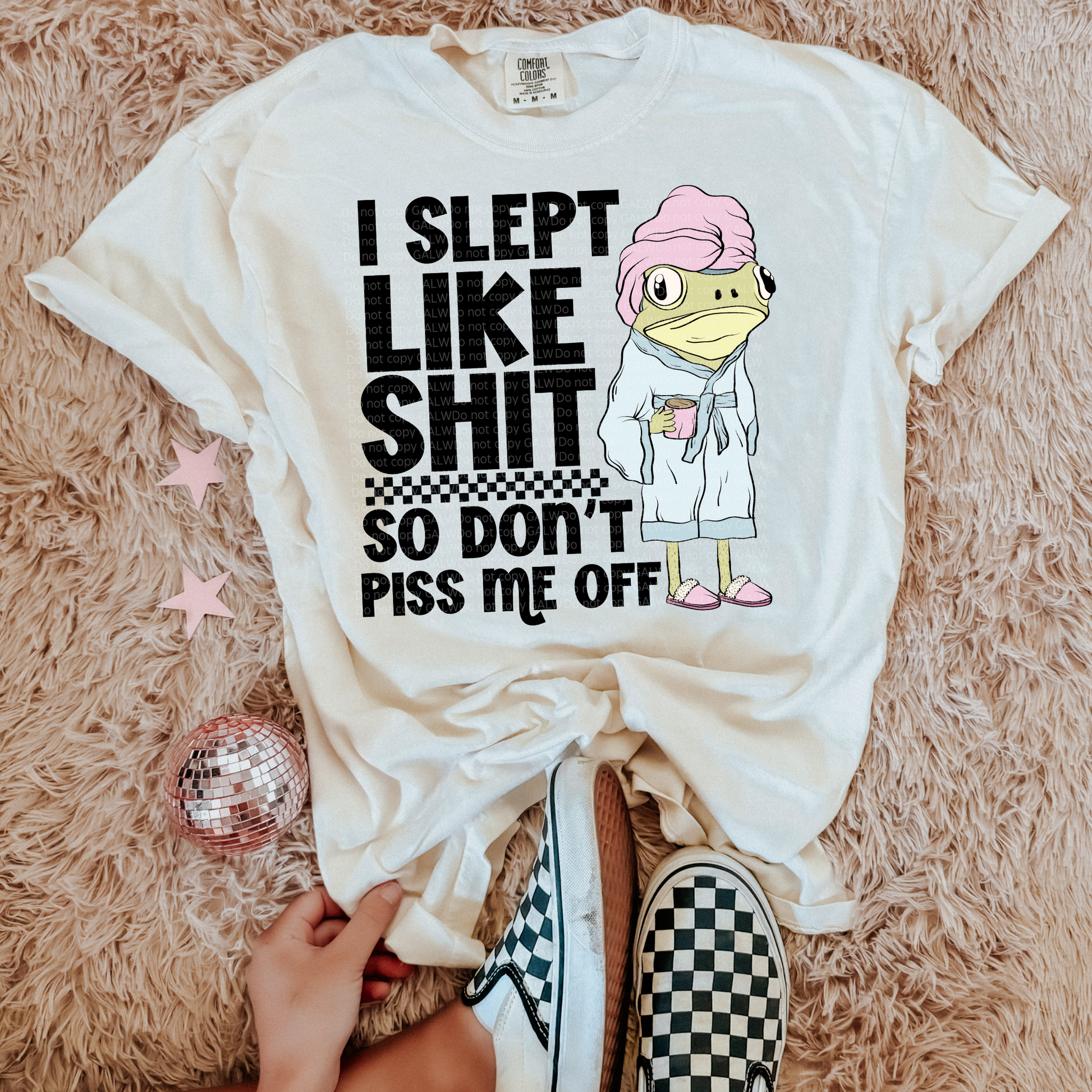I Slept Like Shit So Don't Piss Me Off Frog Graphic T-Shirt Gunpowder and Lace Boutique Nac
