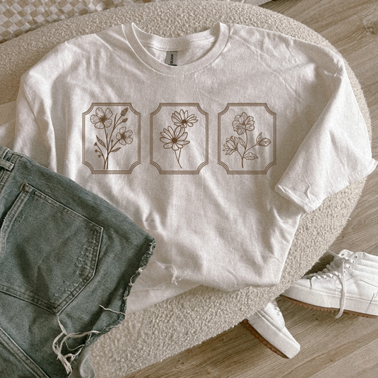 Simple 3 Florals Graphic T-Shirt Gunpowder and Lace Boutique Nac