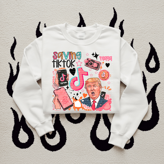 Saving Tik Tok 47 Pink Collage Design Graphic T-Shirt Gunpowder and Lace Boutique Nac