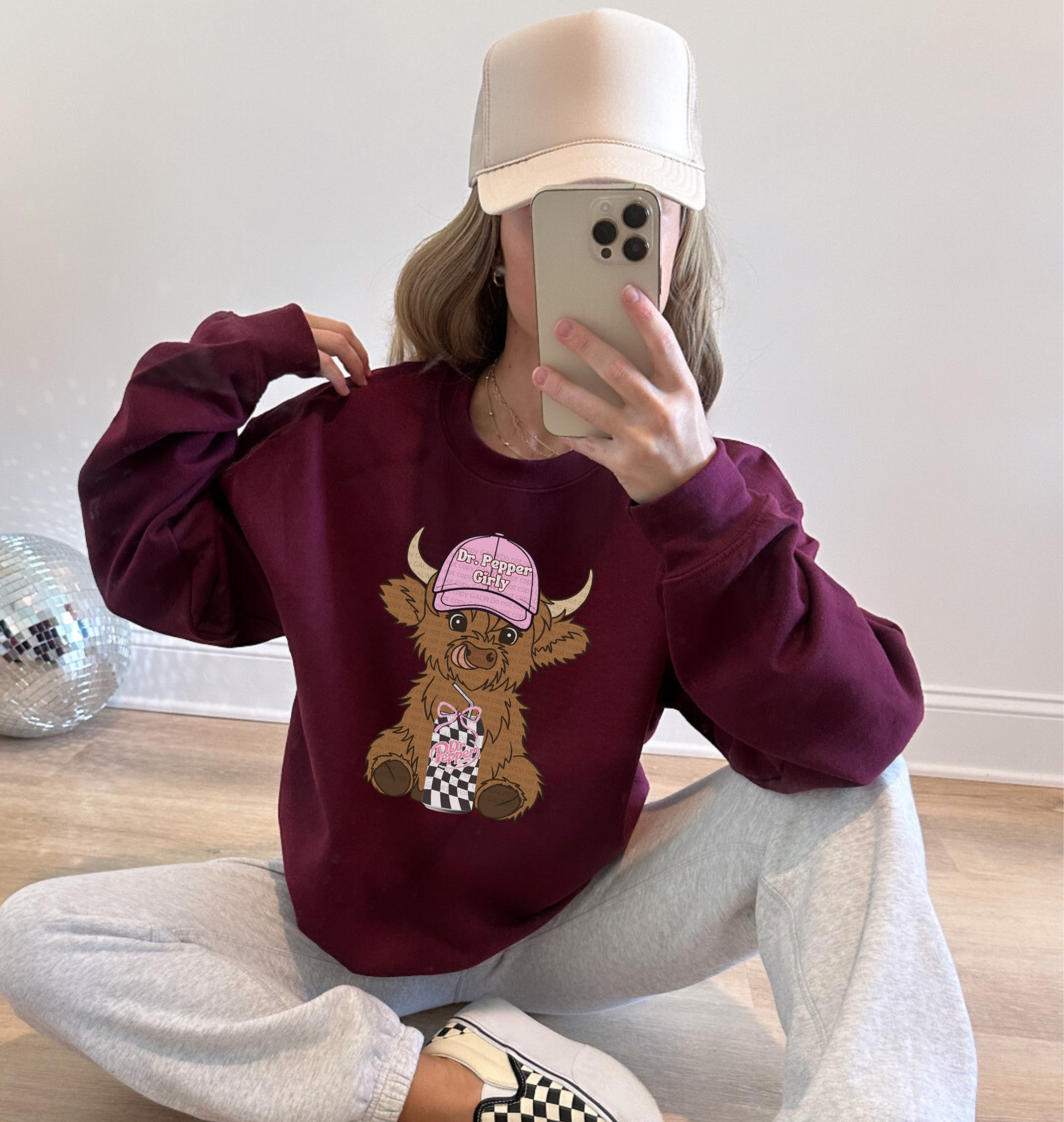 REG DP Checkered Highland Cow Graphic T-Shirt Gunpowder and Lace Boutique Nac