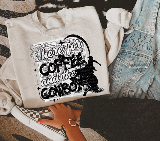 Here For the Coffee & the Cowboys Graphic T-Shirt Gunpowder and Lace Boutique Nac