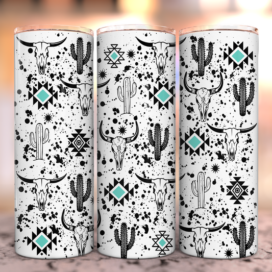 Western Splatter Stainless Steel Tumbler Tea Shirt Shoppe