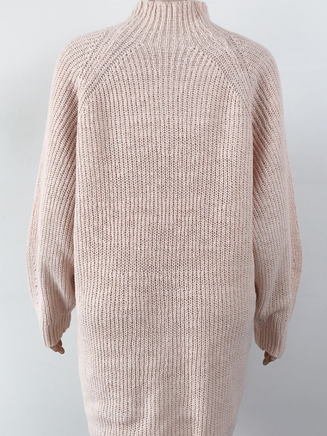 Mock Neck Dropped Shoulder Sweater Dress Trendsi