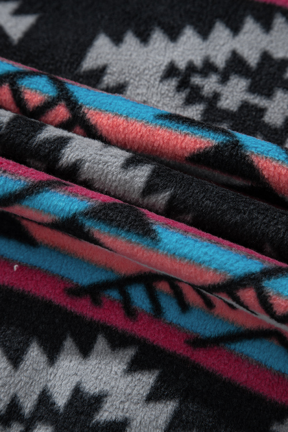 Black Aztec Printed Zip Up Collar Jacket Kittybear Krafts