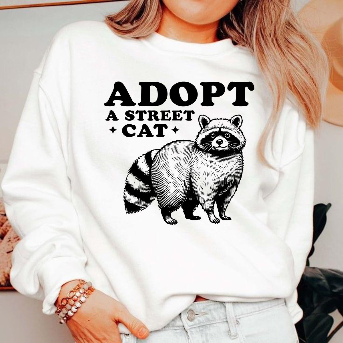 Adopt a Street Cat Raccoon Graphic T-Shirt - Kittybear Krafts