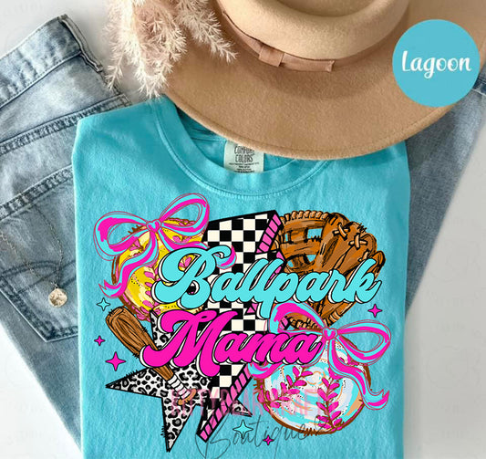Ballpark Mama Baseball/Softball Graphic T-Shirt Kittybear Krafts