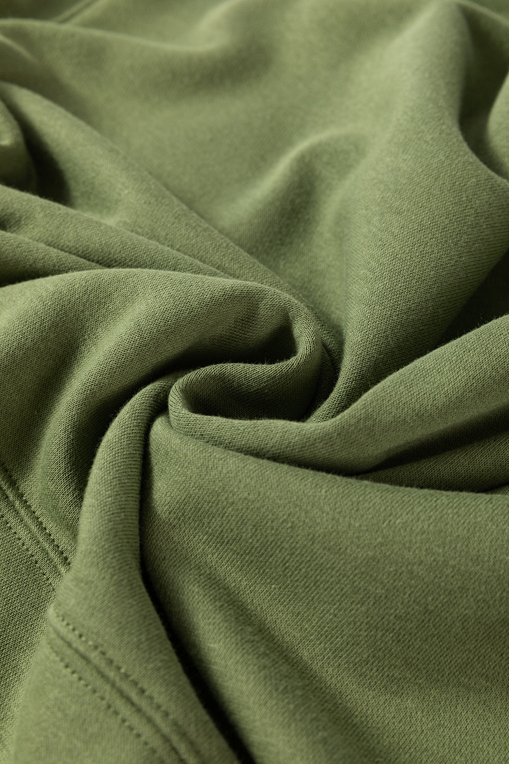 Vineyard Green Drop Shoulder Crisscross Stitching Pocketed Loose Oversized Sweatshirt Kittybear Krafts