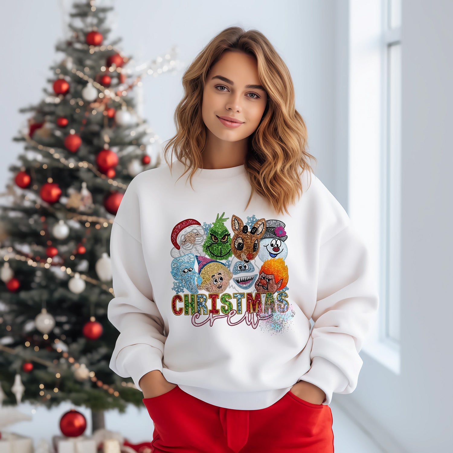 Vintage Christmas Movies Graphic Short Sleeve, Long-Sleeve Tee, or Crewneck Sweater Kittybear Krafts