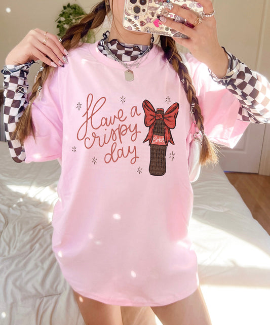 Have a Crispy Day Soda Pop Bow Graphic T-Shirt Gunpowder and Lace Boutique Nac
