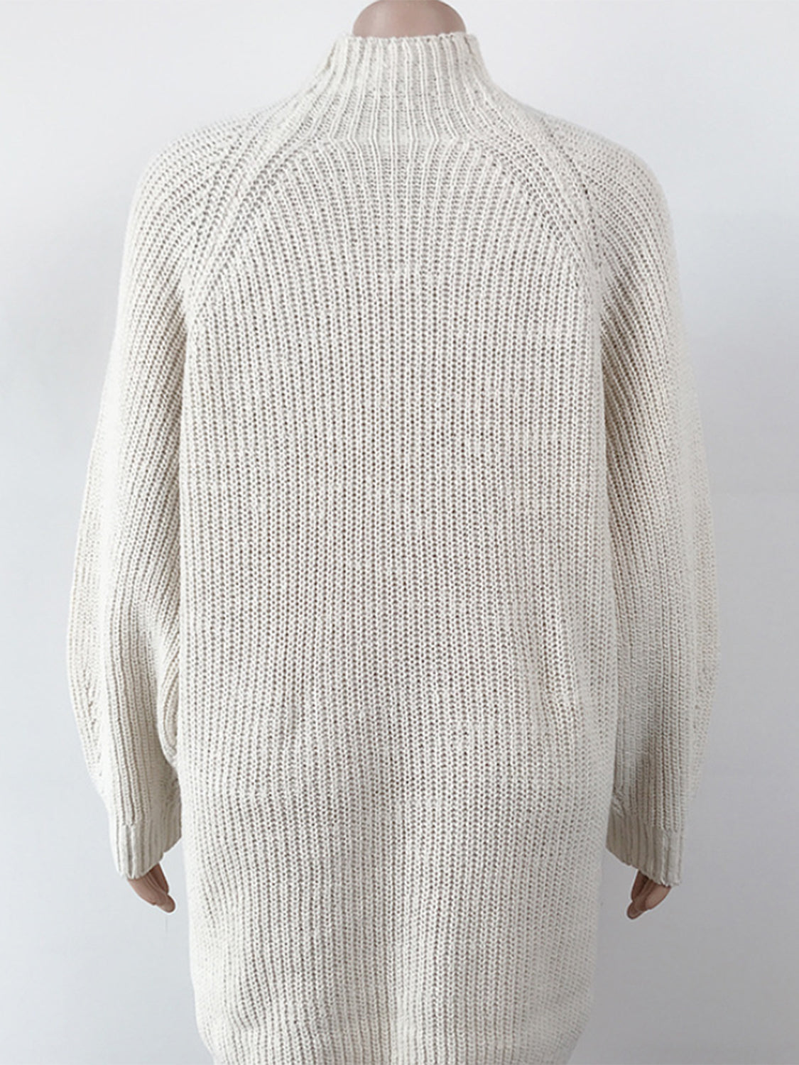 Mock Neck Dropped Shoulder Sweater Dress Trendsi