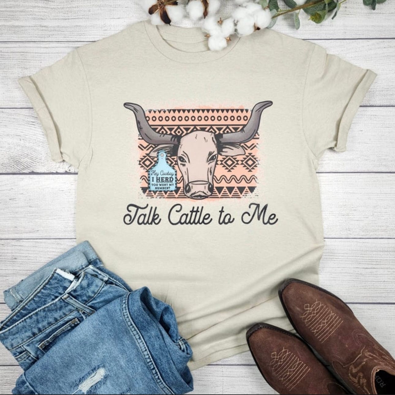 Talk Cattle To Me Western Graphic T-Shirt Envy Stylz Boutique