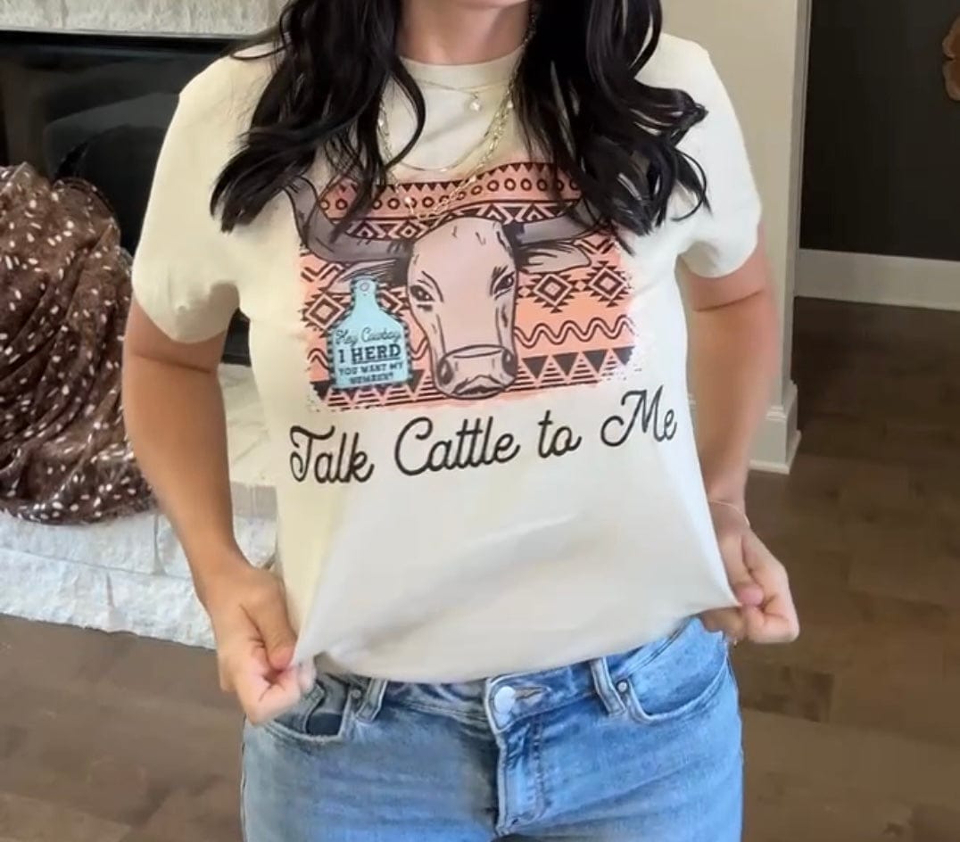 Talk Cattle To Me Western Graphic T-Shirt Envy Stylz Boutique