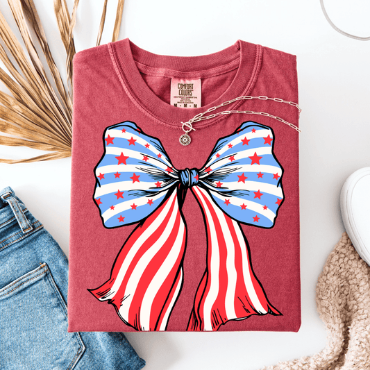 Patriotic Bow Patriotic Graphic Tee T-Shirt Envy Stylz Boutique
