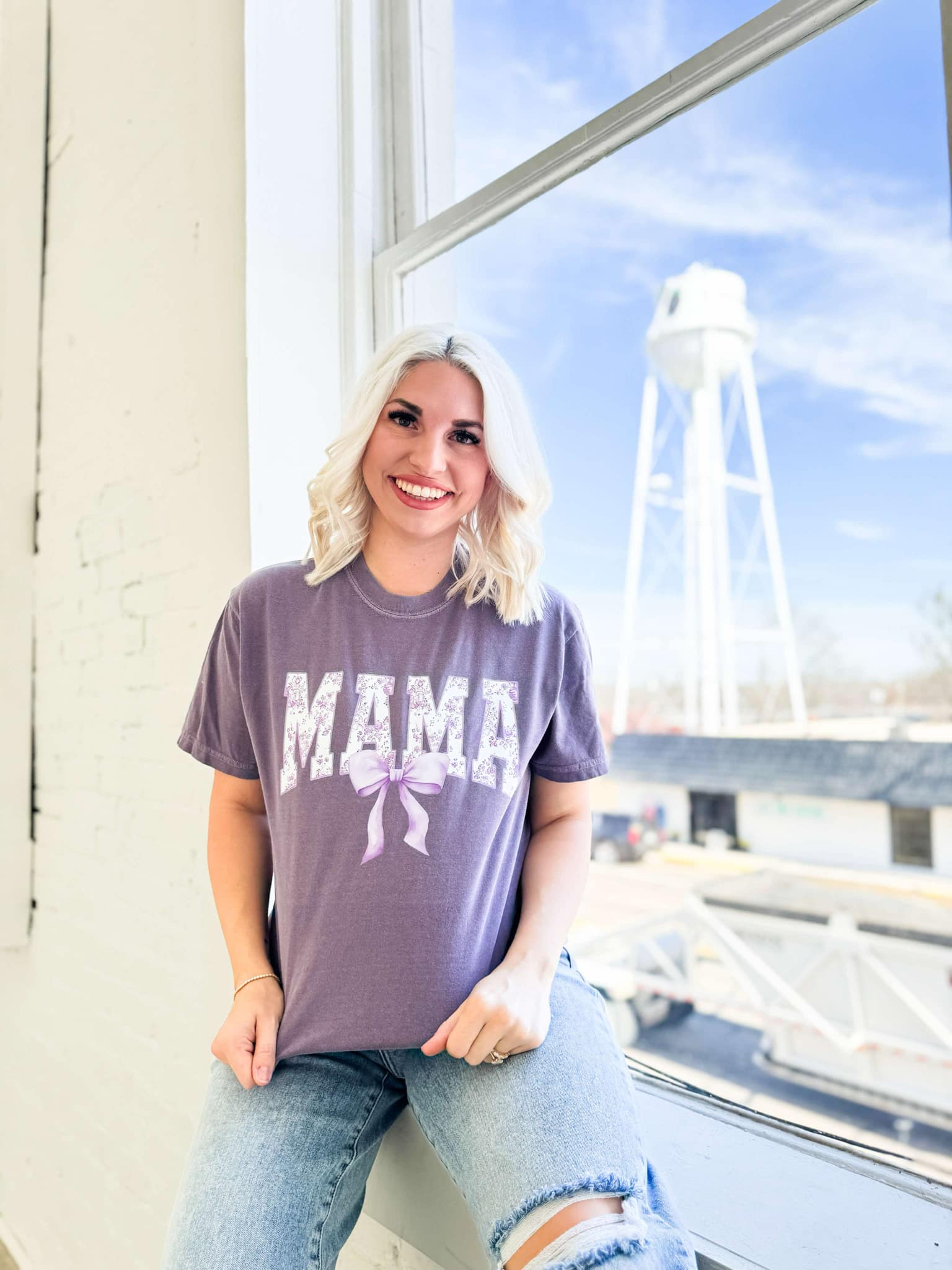 Purple Mama Bow Chinoiserie Graphic T-Shirt Envy Stylz Boutique