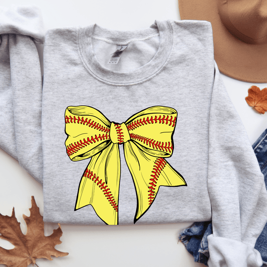 Softball Coquette Bow Sweatshirt