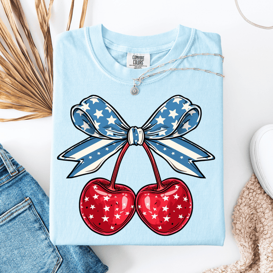 Patriotic Cherries Graphic Tee T-Shirt Envy Stylz Boutique