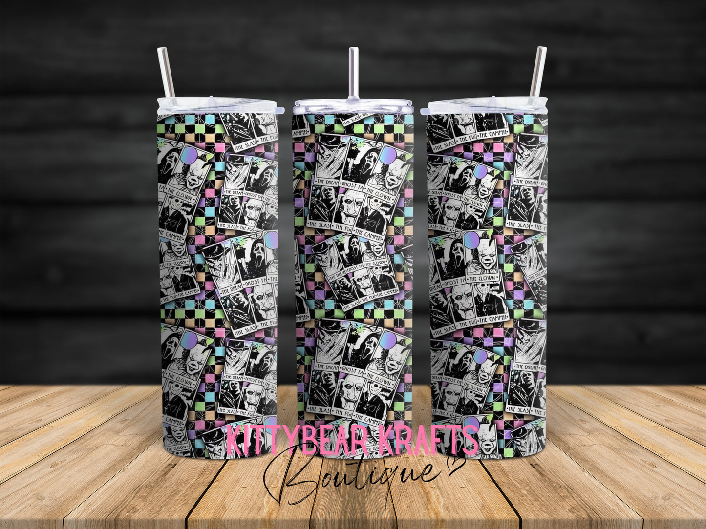 Horror Checkered 20 oz Stainless Steel Tumbler