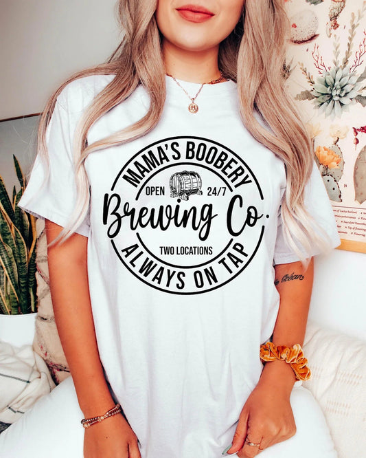 Mama's Boobery Brewing Co Graphic T-Shirt Gunpowder and Lace Boutique Nac