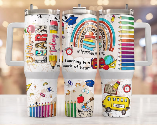 Teaching Is A Work Of Heart 40oz Tumbler Tea-Shirt Shoppe