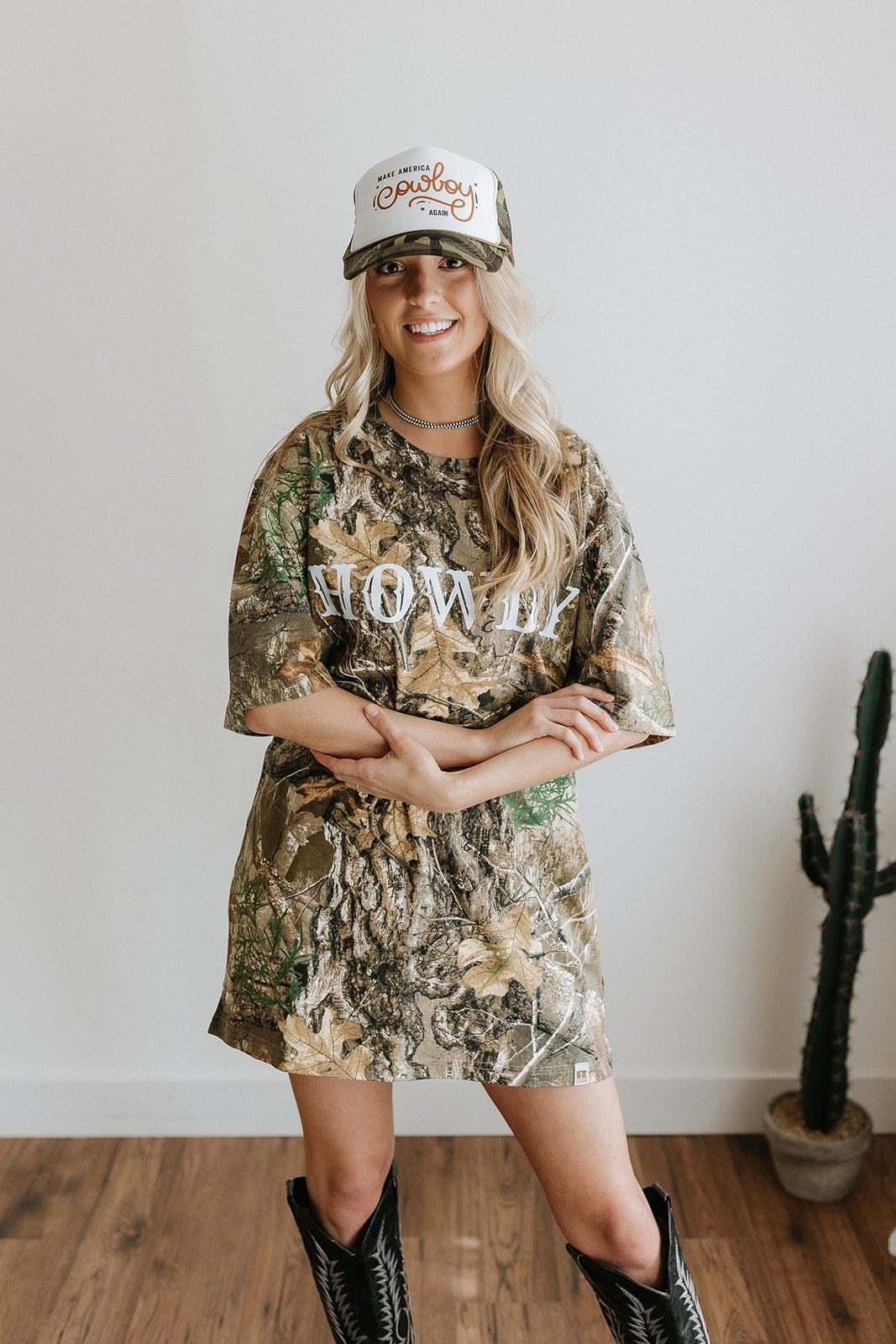 Make America Cowboy Again Camo Trucker Hat Wild Junkie
