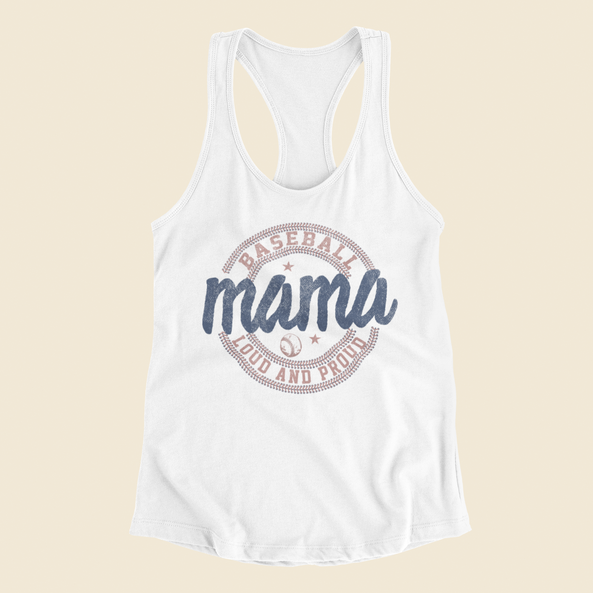 Baseball Mama Loud And Proud Graphic Tank Tea-Shirt Shoppe