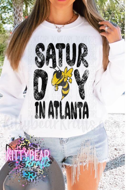 Saturday In the Atlanta Georgia Football Crewneck Sweat shirt - Kittybear Krafts