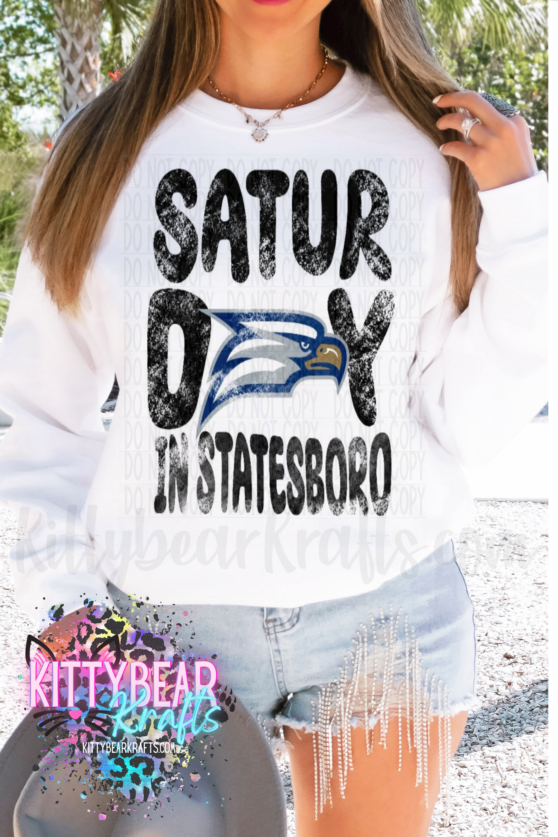 Saturday In Statesboro Georgia Football Crewneck Sweat shirt - Kittybear Krafts