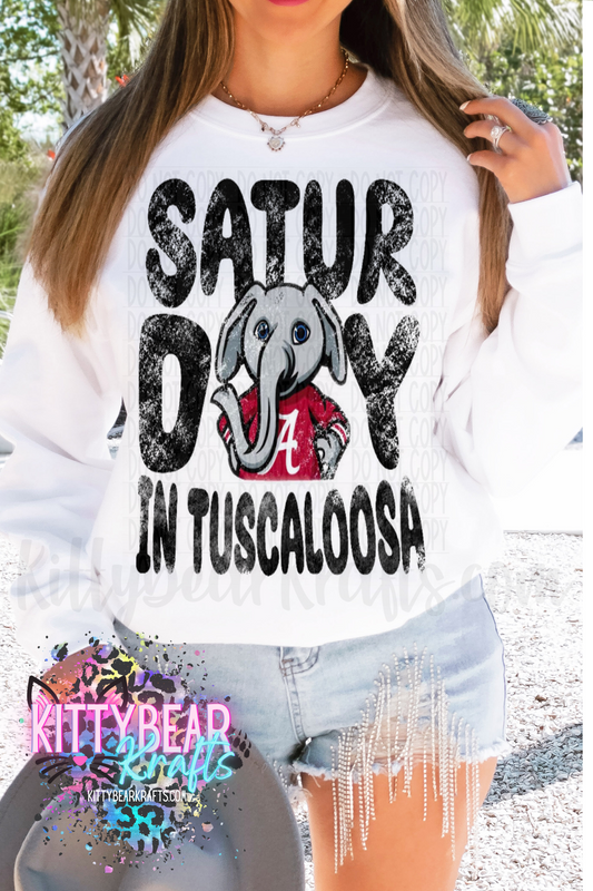 Saturday In Tuscaloosa Alabama Football Crewneck Sweat shirt Kittybear Krafts